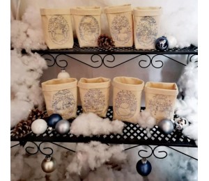 Stickserie - Schneemann Redwork